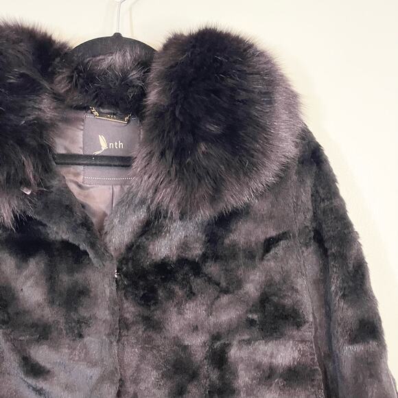 Nth Prestige Collection Women's Black Shrug Faux Fur Cropped Overcoat Size Small - Picture 2 of 11